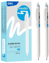 Ручка гелевая стираемая, автомат. Deli синяя, 0,5мм