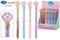 Ручка шар. "Лапки" синяя, поворот.механизм, клип с насадкой