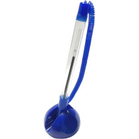 Ручка шар. Stop Pen на самокл. подставке, 0,7мм,  пластик. шнур, синяя