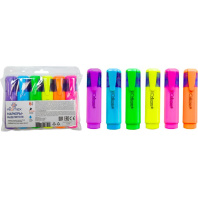 Набор текстовыделителей "Attomex" 6 цв., 1-5мм, плоск.корпус