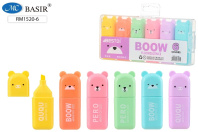 Набор текстовыделителей "Мини" 6 цв. пастель, 5,4*2см, фигурн. колпачок