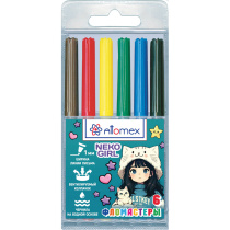 Фломастеры   6цв "Attomex. NekoGirl", вентил. колпачок, подвес