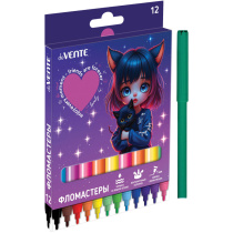 Фломастеры  12цв "deVENTE. Friends Forever", вент.колпачок картон