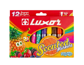 Фломастеры  12цв "Luxor Scented Markers" С ЗАПАХОМ ФРУКТОВ