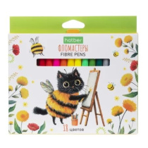 Фломастеры  18цв "Hatber. ЖЖ-Мяу" вентилир.колпачок