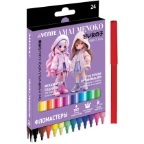 Фломастеры  24цв "deVENTE. Amai Menoko", вент. колпачок, карт.коробка
