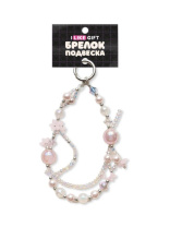 Брелок-подвеска для телефона "Crysta" розовый