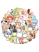 Стикеры "Animals" 3-6см ассорти 50+ штук в упаковке