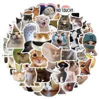 Стикеры "Crazy cats" 3-6см ассорти 50+ штук в упаковке
