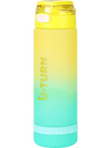 Бутылка для воды 1000мл желто-бирюзовая