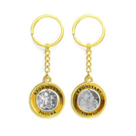 Брелок металл 11см "Кронштадт. Морской Никольский Собор. Герб" золото