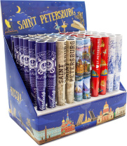 Ручка сувенирная шар. "СПб", 5 видов в ассортименте