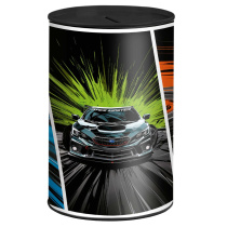 Копилка металлическая "Неоновые тачки" 15,7*10*10см