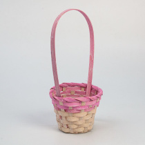 Корзина плетеная 13*28 см, плетеная, розовая