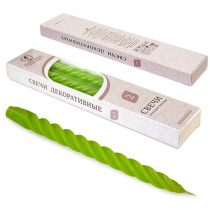 Свеча витая зеленая 2 шт/уп