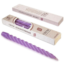 Свеча витая сиреневая 2 шт/уп