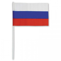 Флаг "РОССИЯ" 15*22см, триколор, с палочкой