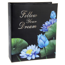 Фотоальбом 304 фото 10*15см Лилии, черные страницы