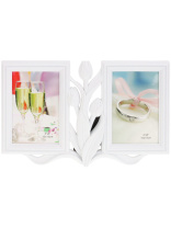 Фоторамка на 2 фото 10*15см Цветы жизни, белый