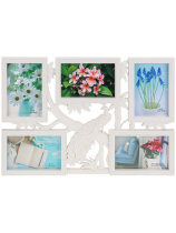 Фоторамка на 5 фото 10*15см  "Тропическая саванна", белая