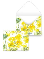 Конверт для подарочного сертификата 10*7см "Мимоза"