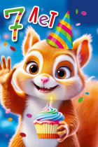 Открытка А5  "7 год.С Днем рождения!"
