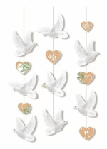 Гирлянда "Свадебные голуби" вертикальная 2м