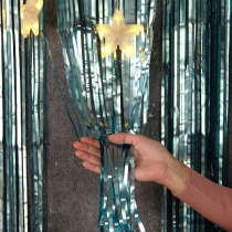 Занавес 1*2м "Дождик" фольга нежно-голубой, матовый