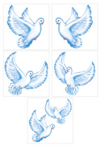 Набор наклеек интерьерных 95*95мм "Голуби"
