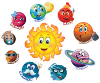 Комплект украшений на скотче "Веселая солнечная система" 10 шт. 12*12см