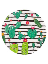 Тарелка бум. 17 см,  6 шт "Кактусы в полоску"