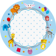 Тарелка бум. 18 см, 10 шт "С Днем рождения! Мальчик"