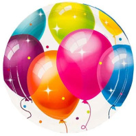 Тарелка бум. 23 см,  6 шт "Шары Кристальные"