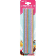 Свечи для торта Glitter, 16шт с блестками 16,5*0,27см