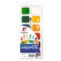 Акварельные краски 12цв. Классика, медовые, п\упак, с\к