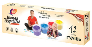 Гуашь 12цв 240мл Школа творчества