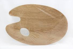 Палитра овальная ДВП фанера 20*30см, толщина 3мм.