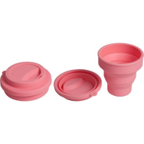 Стакан для воды "School" силиконовый складной, розовый