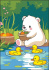 Картина по номерам на картоне 20*30см "Мишка с уточками"