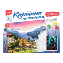 Картина по номерам на картоне 30*40см "Девушка с бабочками"