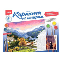 Картина по номерам на картоне 30*40см "Осенний листопад"