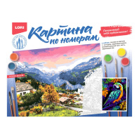 Картина по номерам на картоне 30*40см "Яркий попугай"