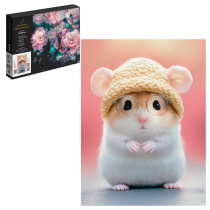 Картина по номерам на холсте 15*20см "Хомяк в шапочке"