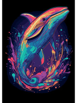 Картина по номерам на холсте 40*50см "Красочный кит"