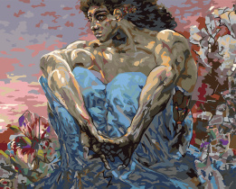 Картина по номерам на холсте 40*50см Врубель М. А. Демон (сидящий)