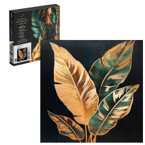 Картина по номерам на холсте с поталью 30*40см "Золотые листья"