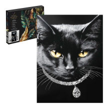 Картина по номерам на холсте с поталью 30*40см "Кошка с ожерельем"