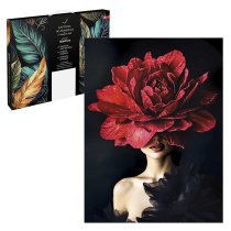 Картина по номерам на холсте с поталью 30*40см "Роскошная роза"