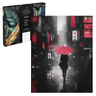 Картина по номерам на холсте с поталью 40*50см "Под дождем"