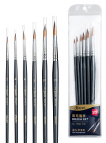 Набор кистей Deli Nuevo  6шт. круглые, нейлон (2, 4, 6, 8, 10, 12) дерев.лакир.ручки